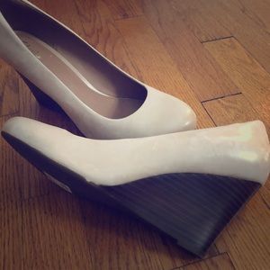 Clark’s nude wedge high heel
